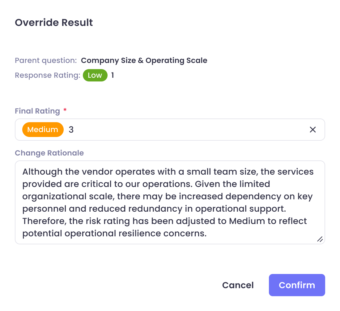 Evidence transparency interface